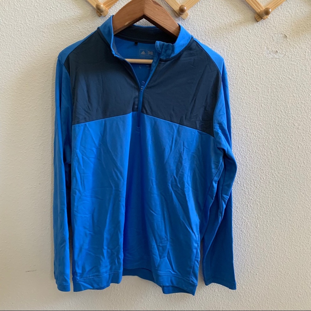 Adidas Climawarm 1/4 zip blue jacket mens Large